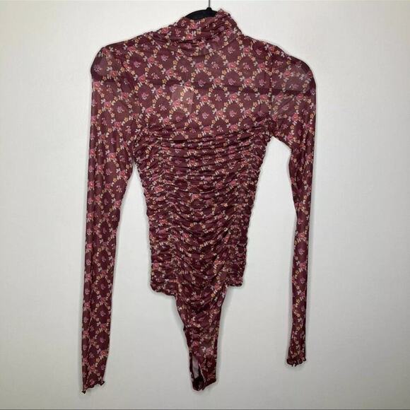 🆕FREE PEOPLE Intimately Bodysuit Printed Mesh SZ XS NEW - Picture 3 of 7